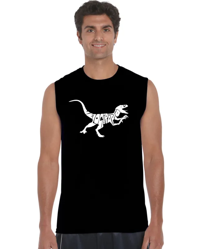 Velociraptor - Men's Word Art Sleeveless T-Shirt sold by LA Pop Art
