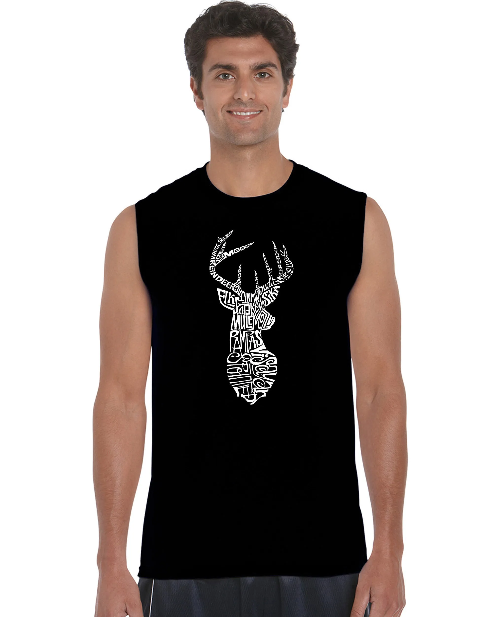 Types of Deer - Men's Word Art Sleeveless T-Shirt sold by LA Pop Art