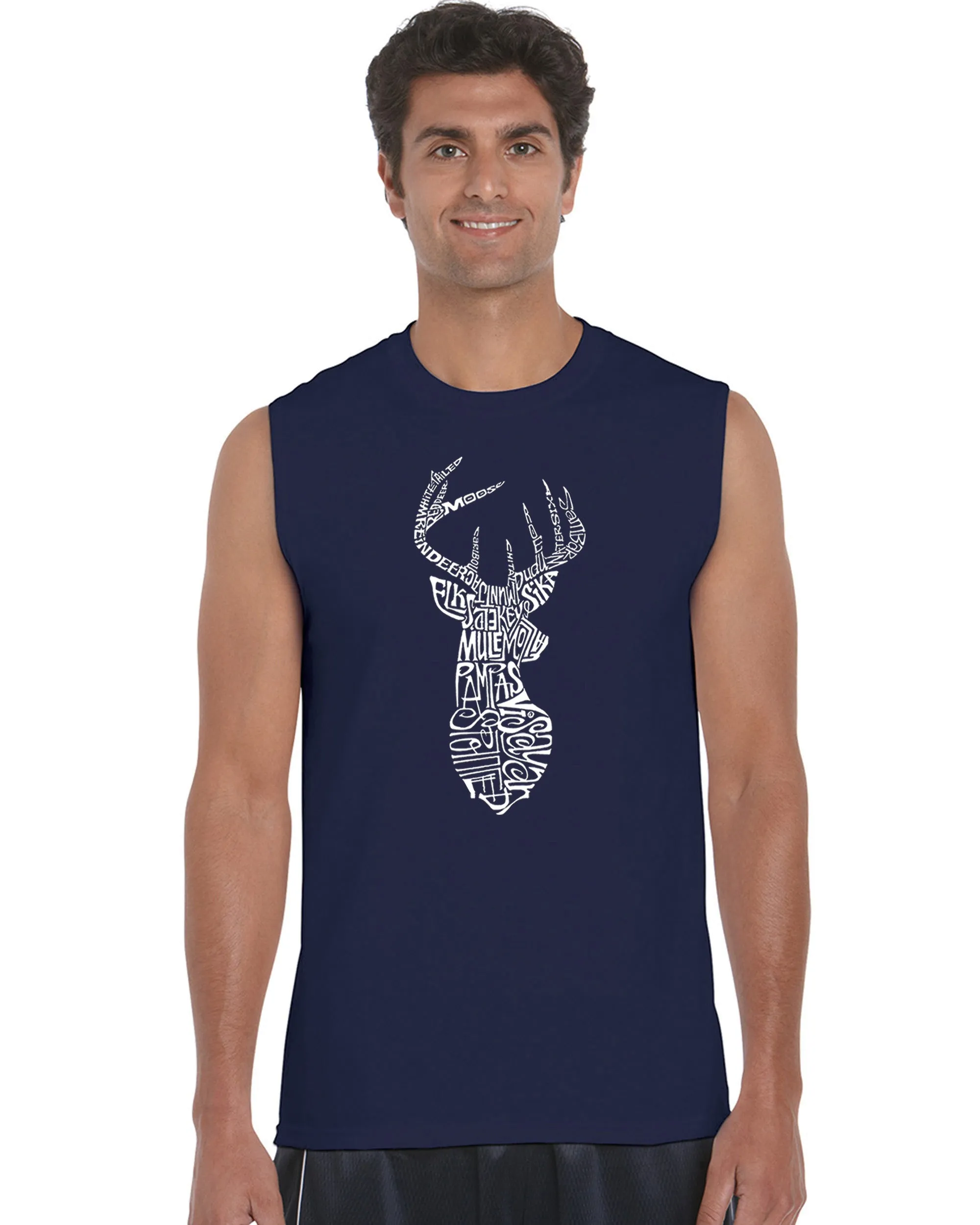 Types of Deer - Men's Word Art Sleeveless T-Shirt sold by LA Pop Art product image thumbnail 3