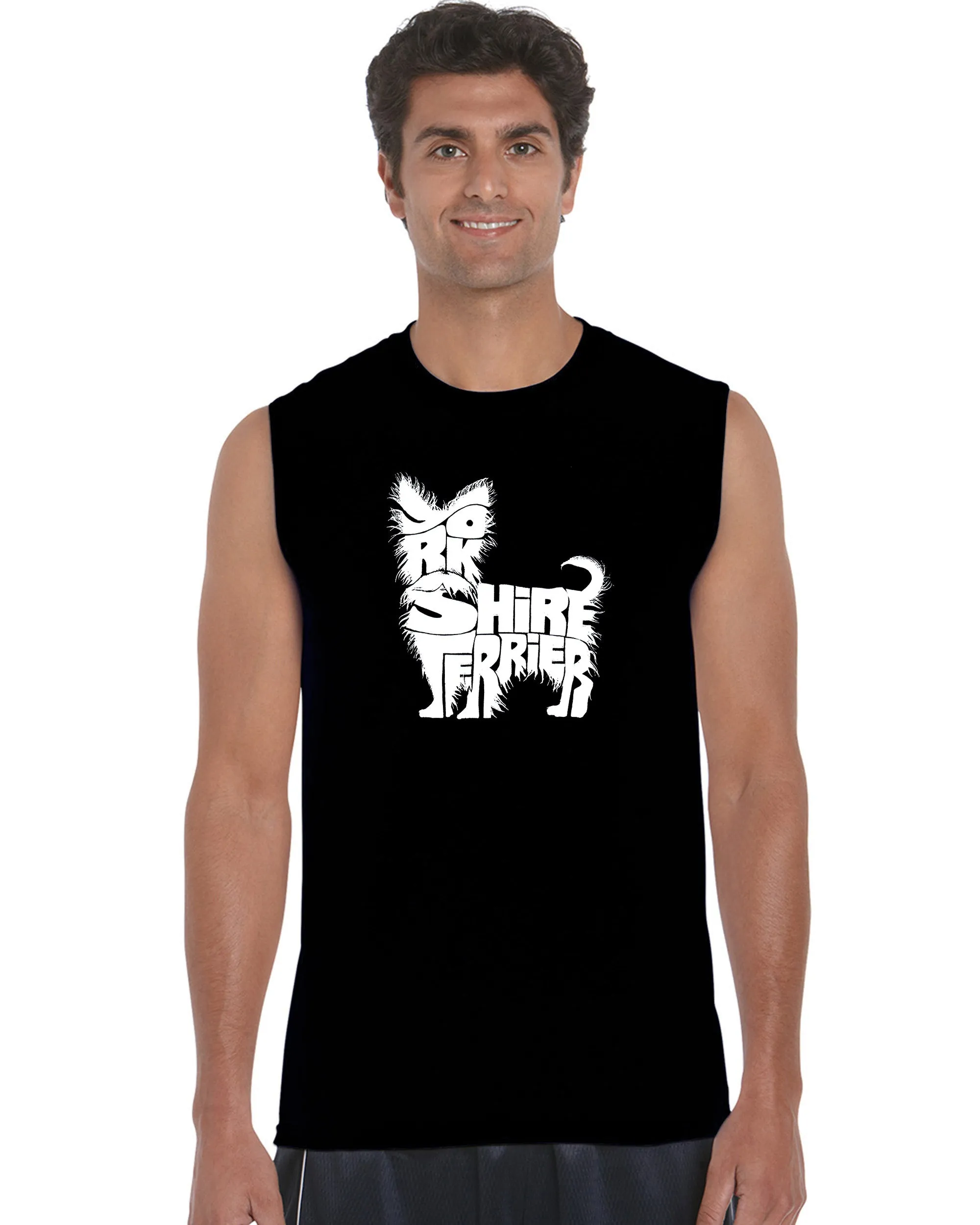 Yorkie - Men's Word Art Sleeveless T-Shirt sold by LA Pop Art
