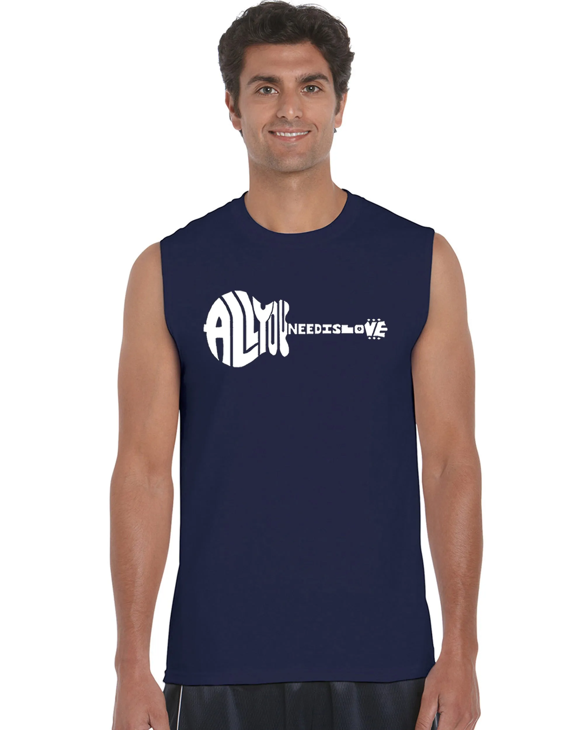 All You Need Is Love - Men's Word Art Sleeveless T-Shirt sold by LA Pop Art product image thumbnail 3