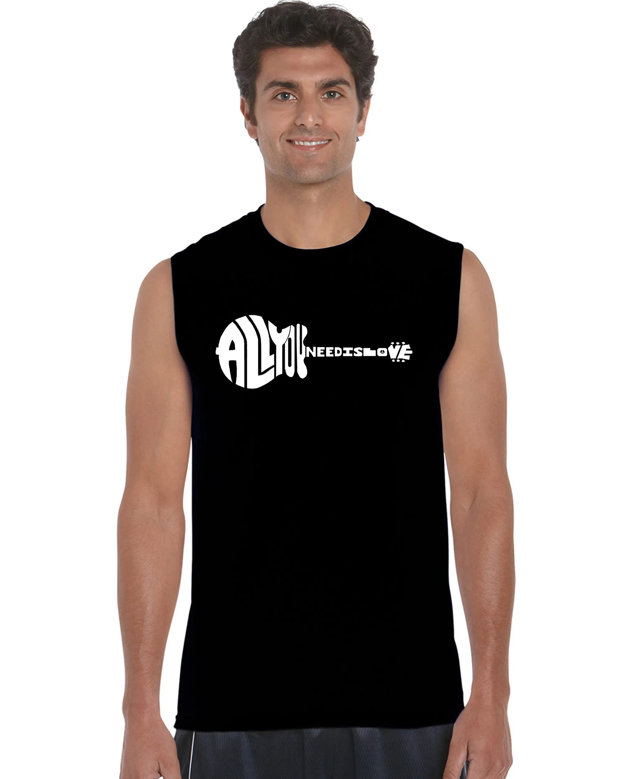 All You Need Is Love - Men's Word Art Sleeveless T-Shirt sold by LA Pop Art