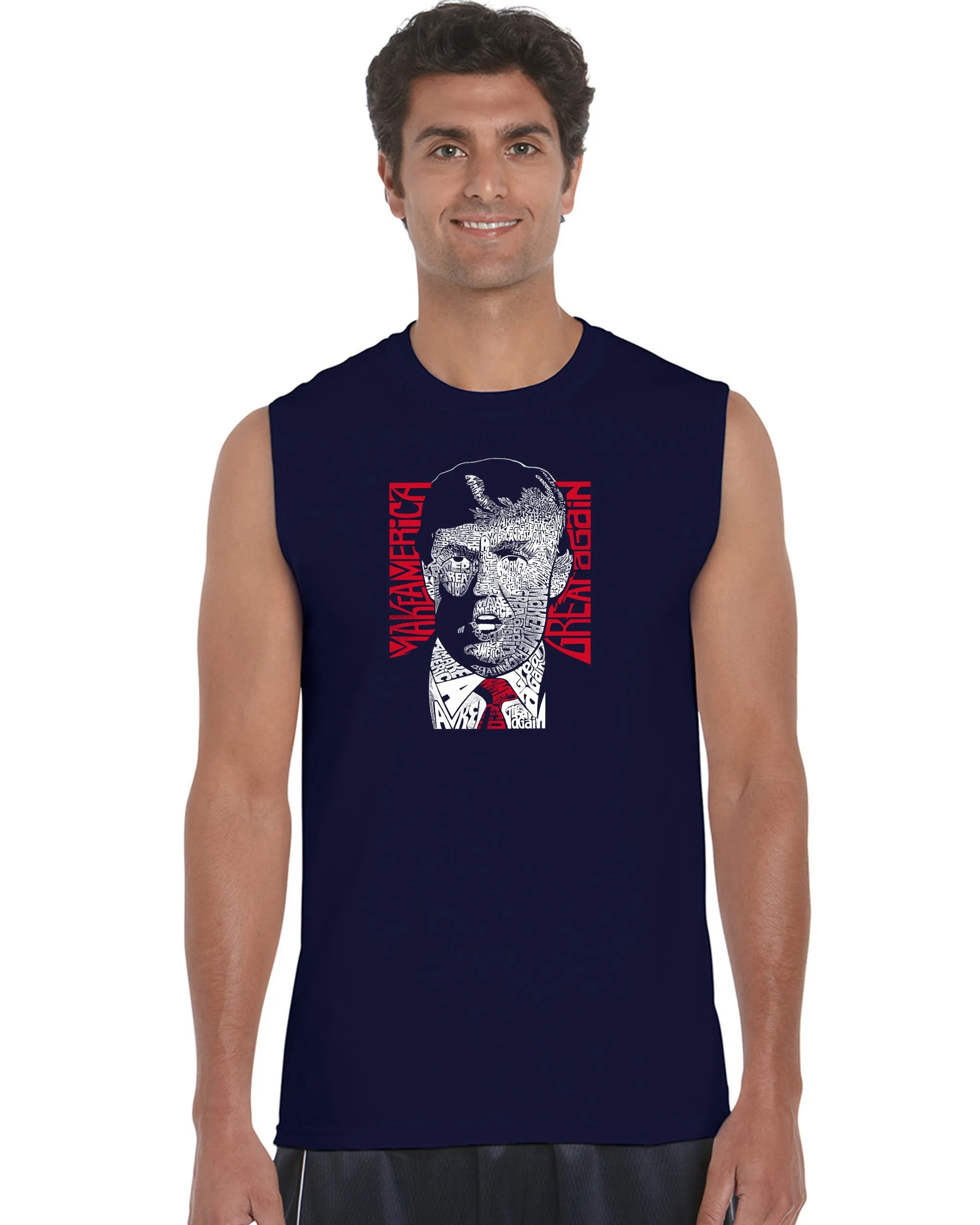 TRUMP Make America Great Again - Men's Word Art Sleeveless T-Shirt sold by LA Pop Art product image thumbnail 3