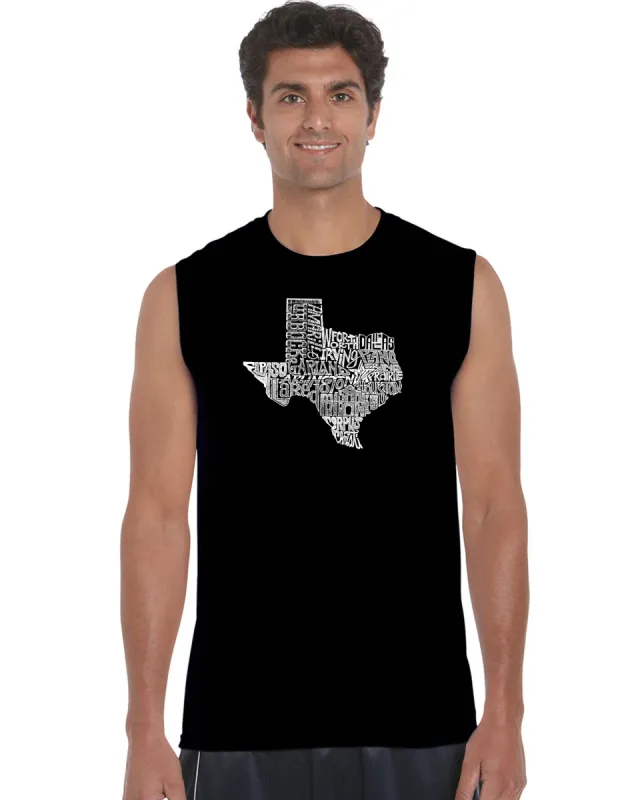 The Great State of Texas - Men's Word Art Sleeveless T-Shirt sold by LA Pop Art