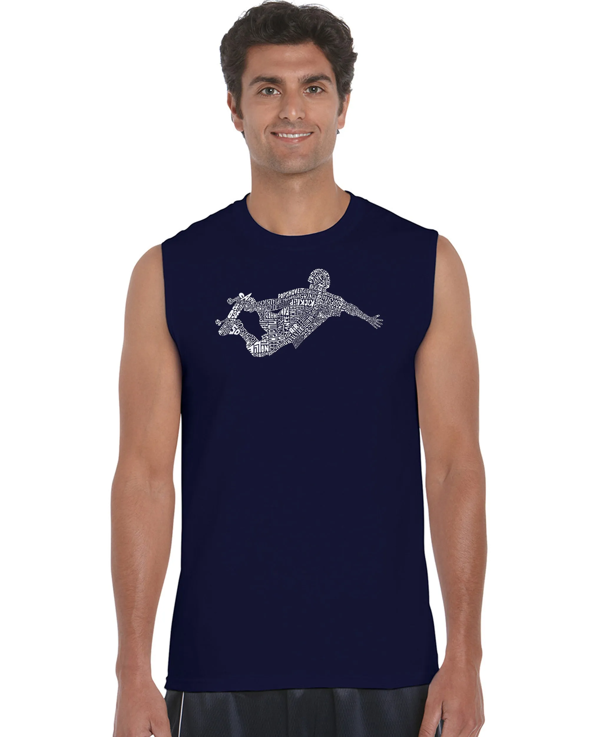 POPULAR SKATING MOVES & TRICKS - Men's Word Art Sleeveless T-Shirt sold by LA Pop Art product image thumbnail 3