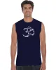 THE OM SYMBOL OUT OF YOGA POSES - Men's Word Art Sleeveless T-Shirt sold by LA Pop Art