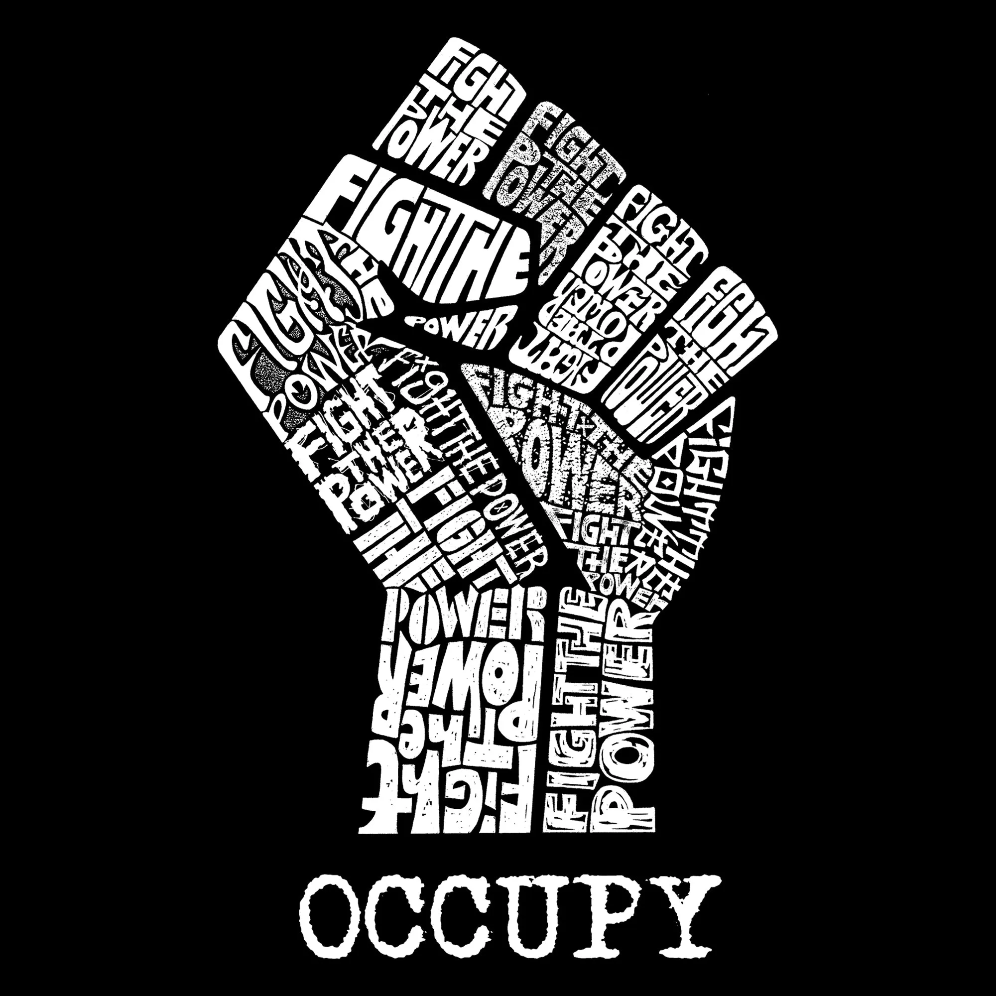 OCCUPY FIGHT THE POWER - Men's Word Art Sleeveless T-Shirt sold by LA Pop Art product image thumbnail 2