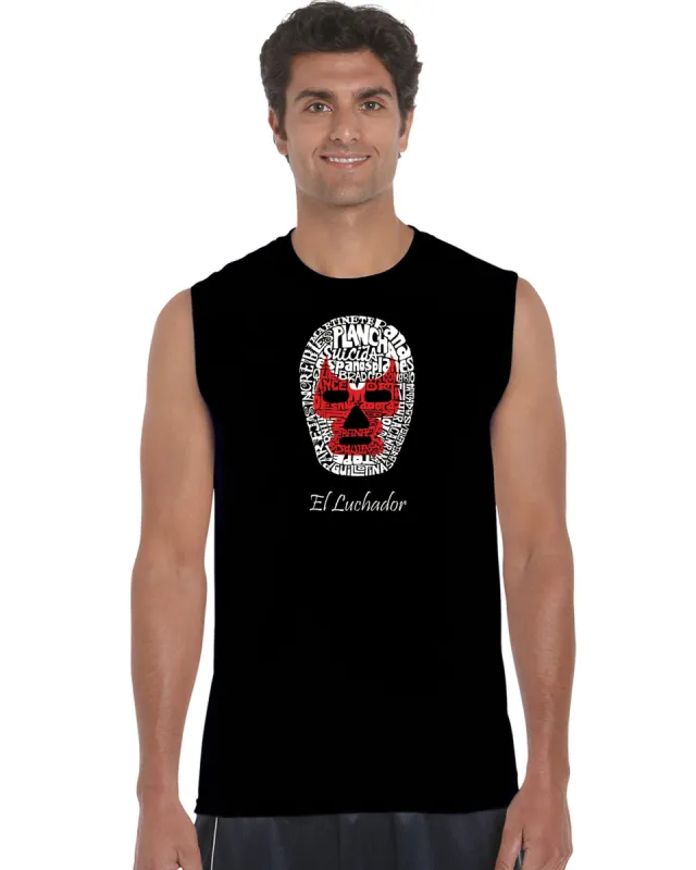 MEXICAN WRESTLING MASK - Men's Word Art Sleeveless T-Shirt sold by LA Pop Art
