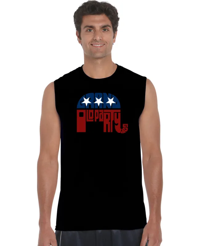 REPUBLICAN GRAND OLD PARTY - Men's Word Art Sleeveless T-Shirt sold by LA Pop Art