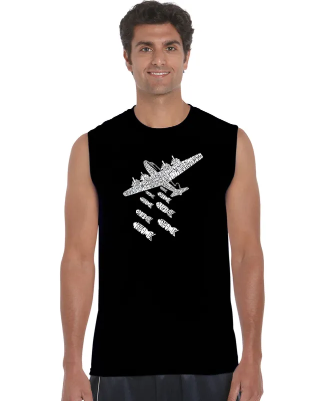 DROP BEATS NOT BOMBS - Men's Word Art Sleeveless T-Shirt sold by LA Pop Art