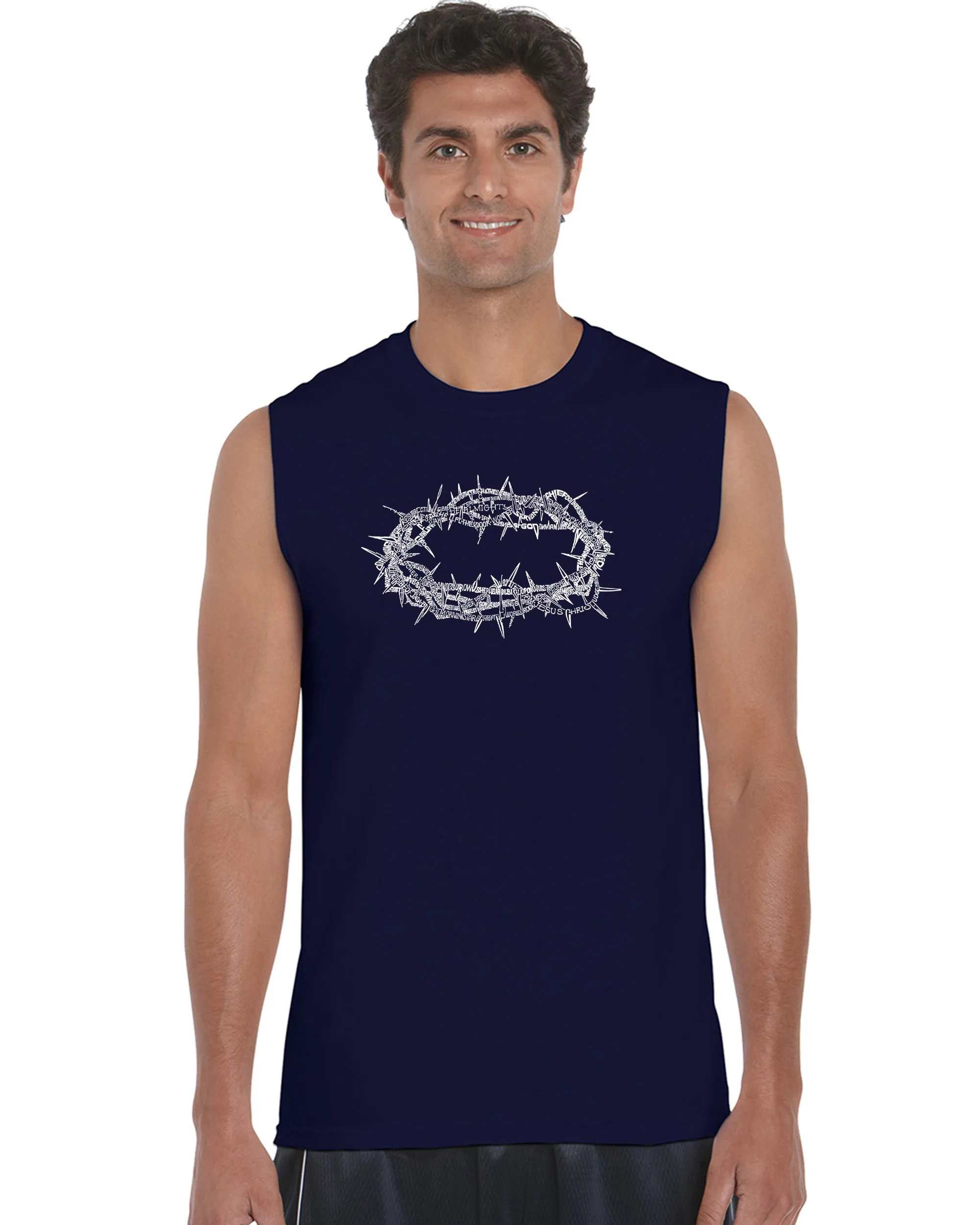 CROWN OF THORNS - Men's Word Art Sleeveless T-Shirt sold by LA Pop Art product image thumbnail 3