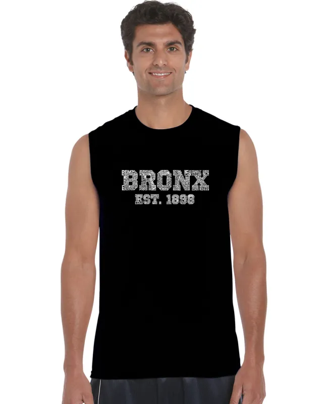 POPULAR NEIGHBORHOODS IN BRONX, NY - Men's Word Art Sleeveless T-Shirt sold by LA Pop Art