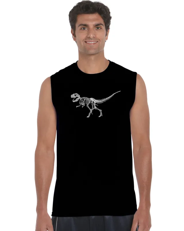 Dinosaur TRex Skeleton - Men's Word Art Sleeveless T-Shirt sold by LA Pop Art