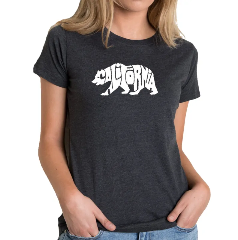 California Bear - Women's Premium Blend Word Art T-Shirt sold by LA Pop Art