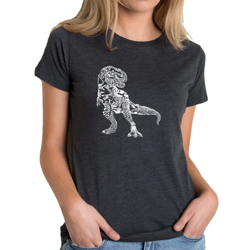 Dino Pics - Women's Premium Blend Word Art T-Shirt sold by LA Pop Art