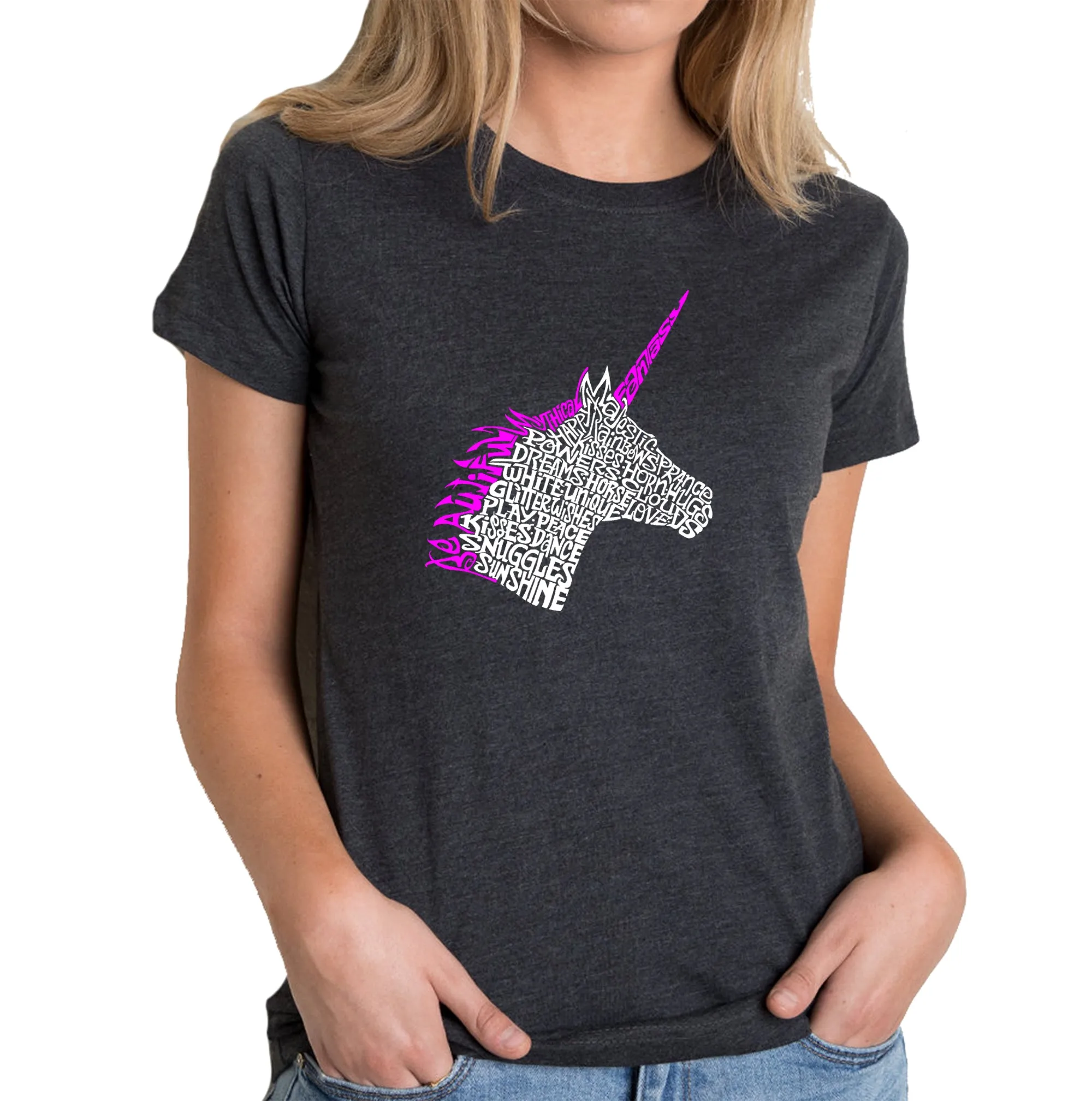 Unicorn - Women's Premium Blend Word Art T-Shirt sold by LA Pop Art