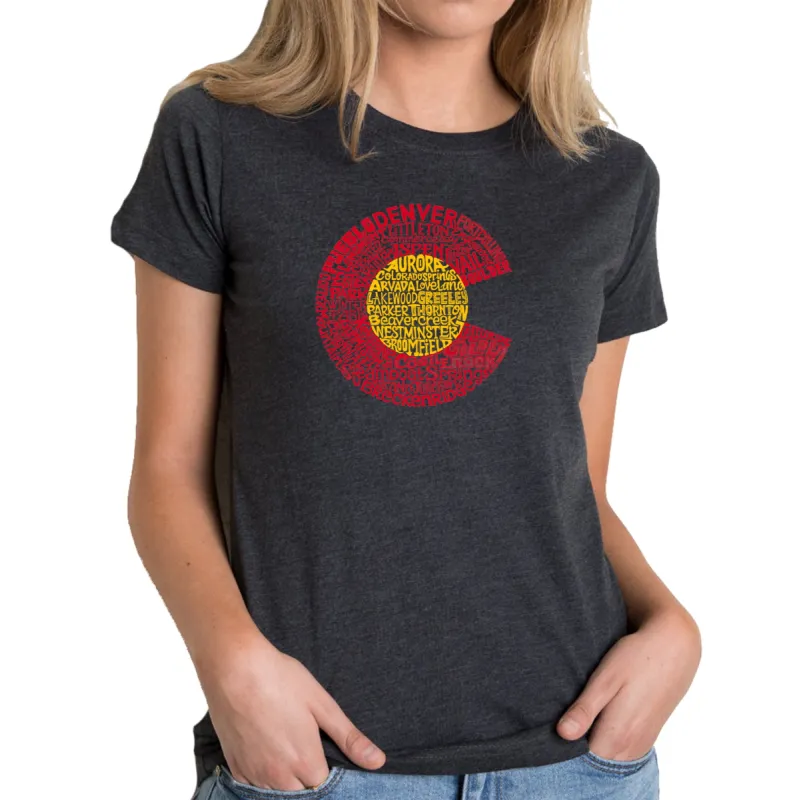 Colorado - Women's Premium Blend Word Art T-Shirt sold by LA Pop Art