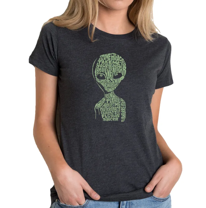 Alien - Women's Premium Blend Word Art T-Shirt sold by LA Pop Art