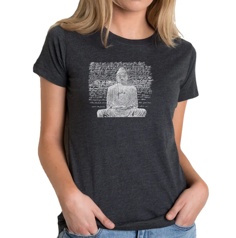 Zen Buddha - Women's Premium Blend Word Art T-Shirt sold by LA Pop Art