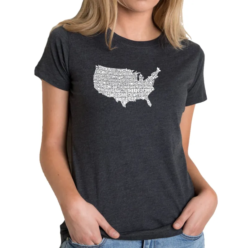 THE STAR SPANGLED BANNER - Women's Premium Blend Word Art T-Shirt sold by LA Pop Art