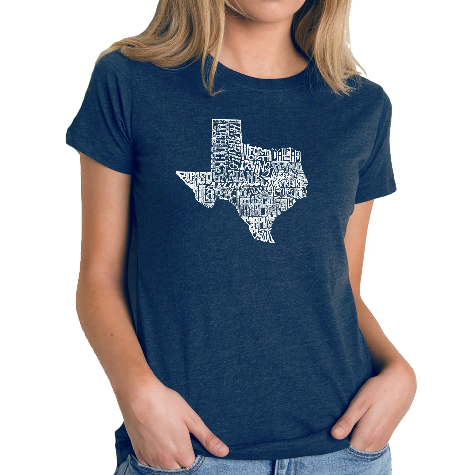 The Great State of Texas - Women's Premium Blend Word Art T-Shirt sold by LA Pop Art product image thumbnail 3