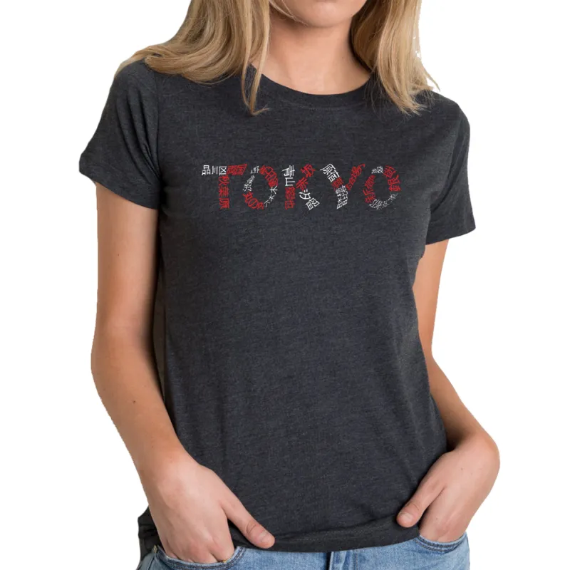 THE NEIGHBORHOODS OF TOKYO - Women's Premium Blend Word Art T-Shirt sold by LA Pop Art