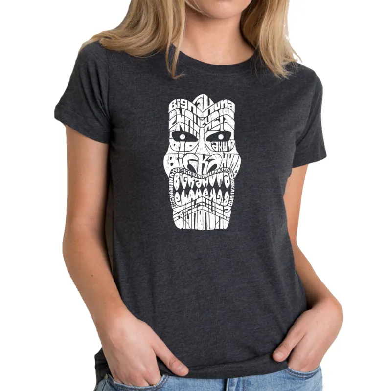 TIKI BIG KAHUNA - Women's Premium Blend Word Art T-Shirt sold by LA Pop Art