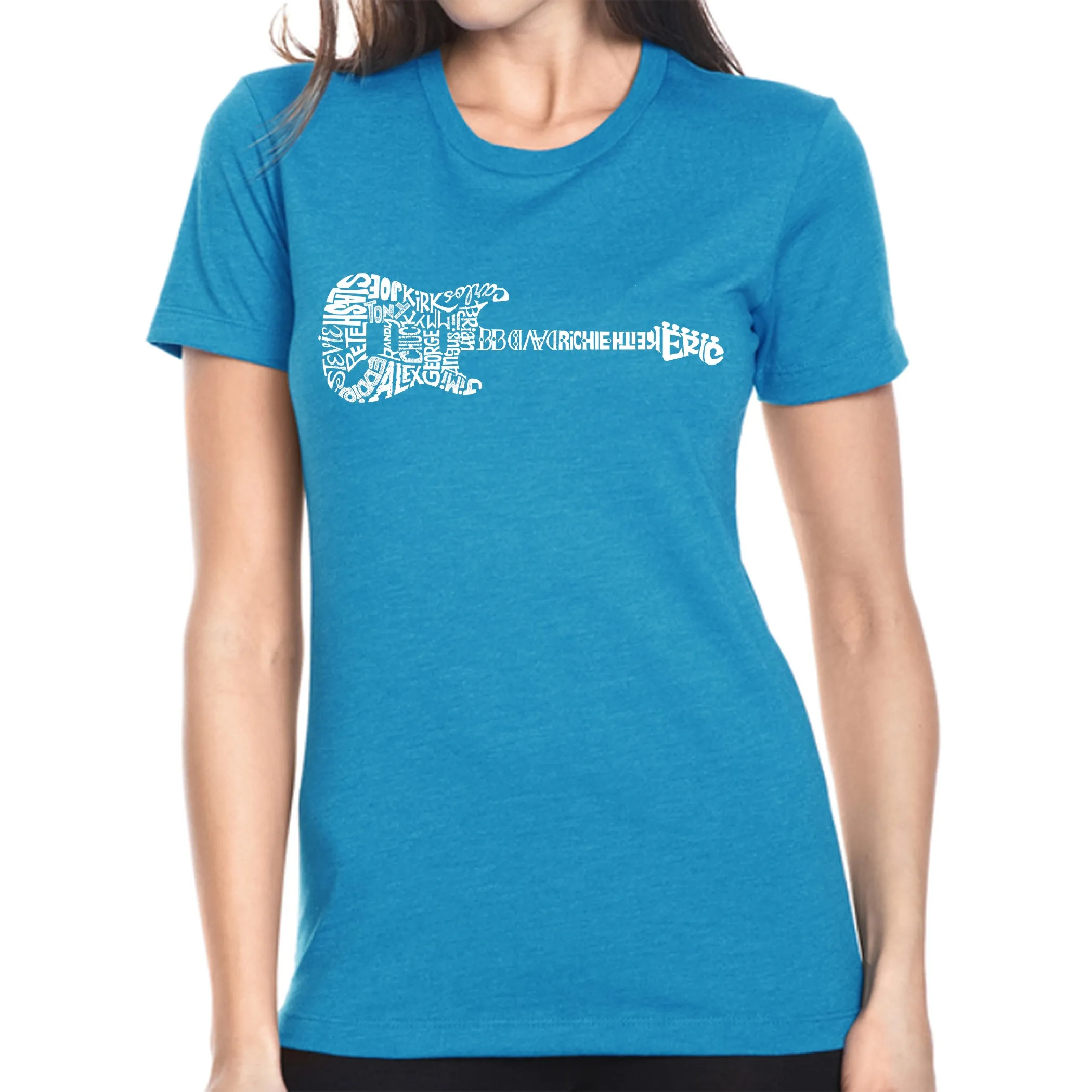 Rock Guitar - Women's Premium Blend Word Art T-Shirt sold by LA Pop Art product image thumbnail 5