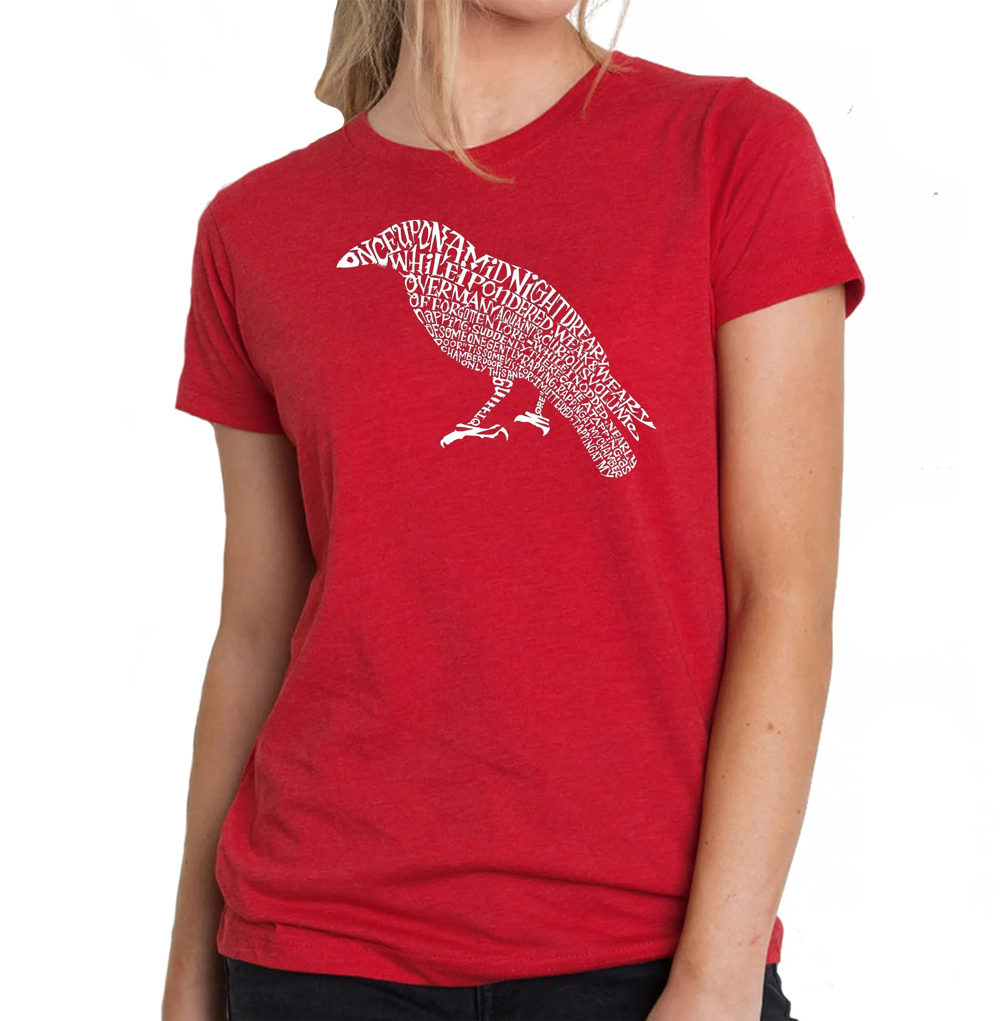 Edgar Allan Poe's The Raven - Women's Premium Blend Word Art T-Shirt sold by LA Pop Art product image thumbnail 4