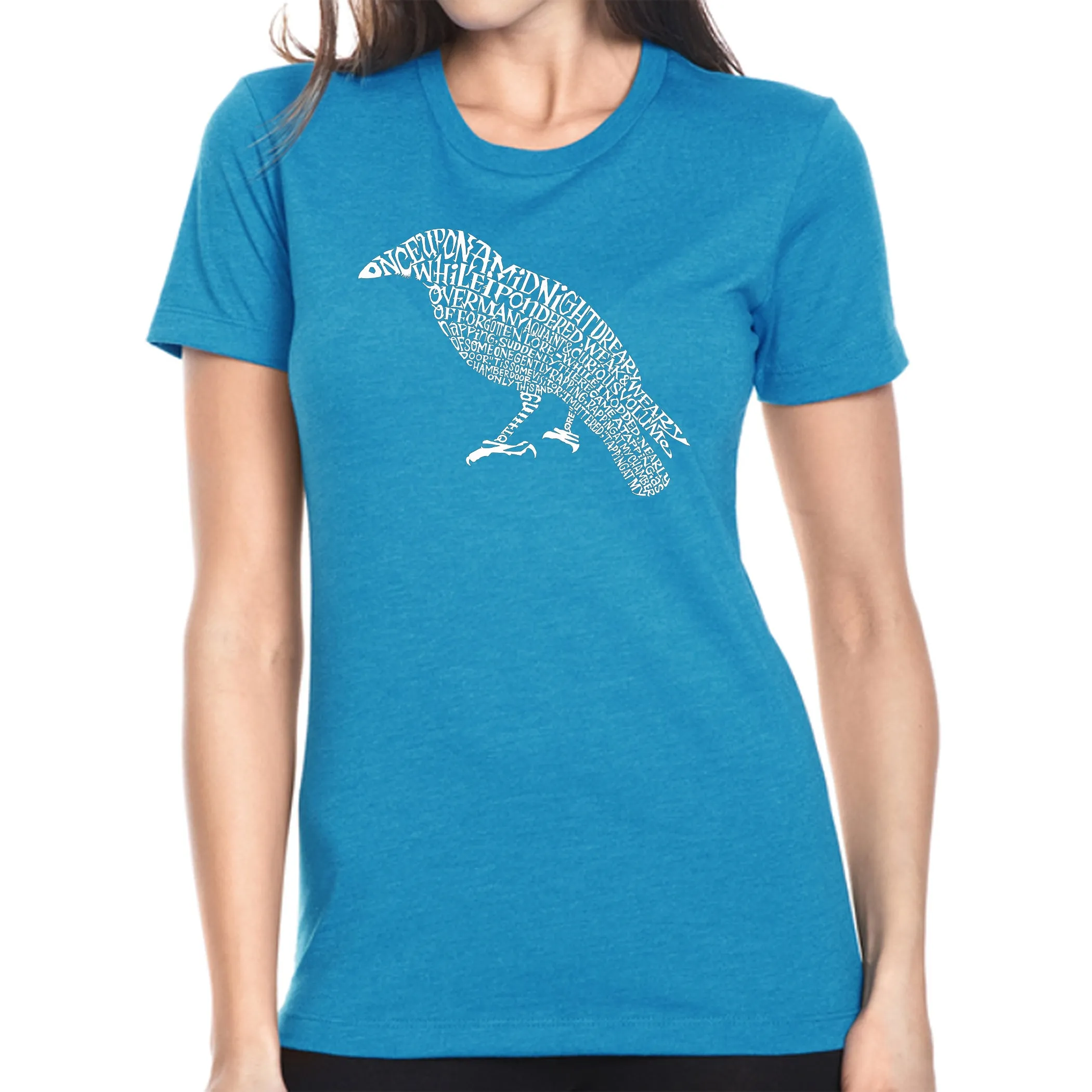 Edgar Allan Poe's The Raven - Women's Premium Blend Word Art T-Shirt sold by LA Pop Art product image thumbnail 5