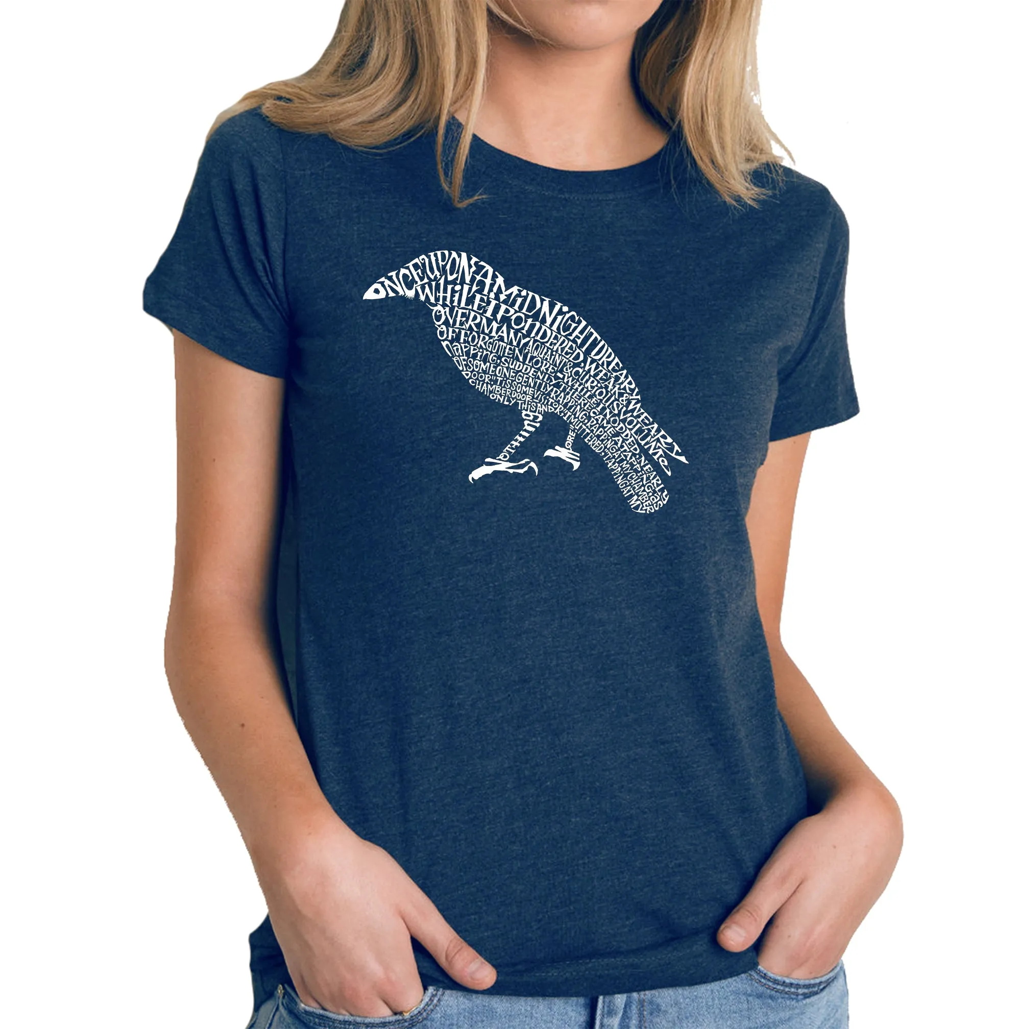 Edgar Allan Poe's The Raven - Women's Premium Blend Word Art T-Shirt sold by LA Pop Art product image thumbnail 3