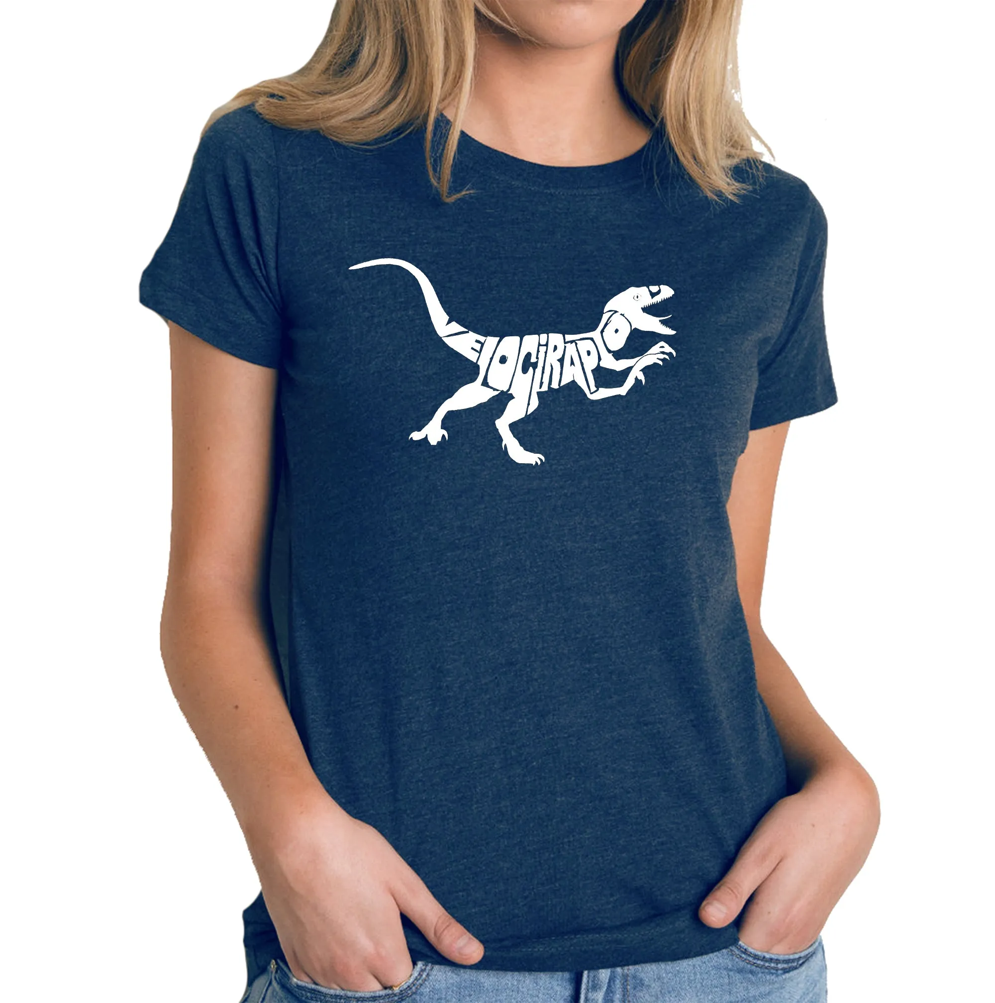 Velociraptor - Women's Premium Blend Word Art T-Shirt sold by LA Pop Art product image thumbnail 3