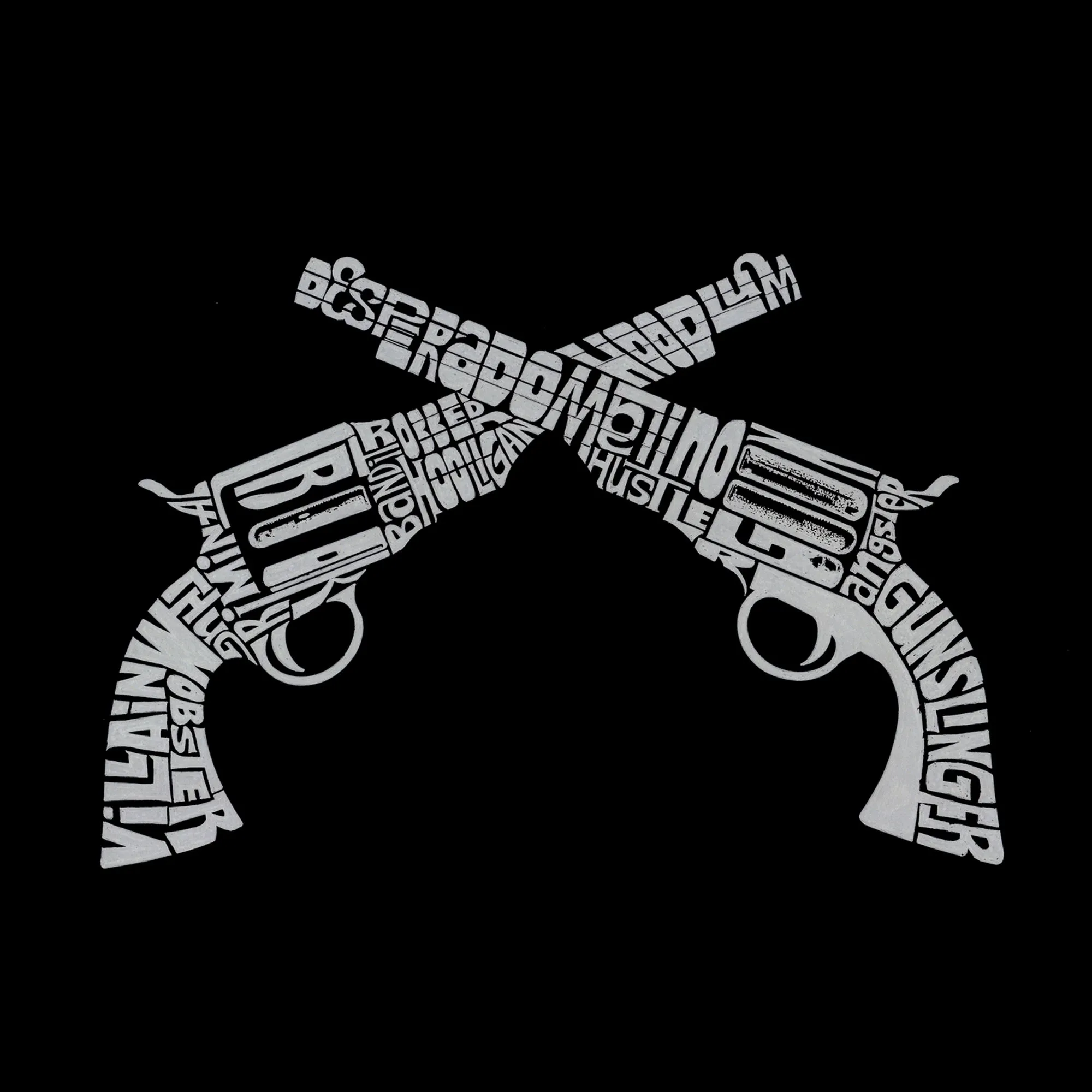 CROSSED PISTOLS - Women's Premium Blend Word Art T-Shirt sold by LA Pop Art product image thumbnail 2