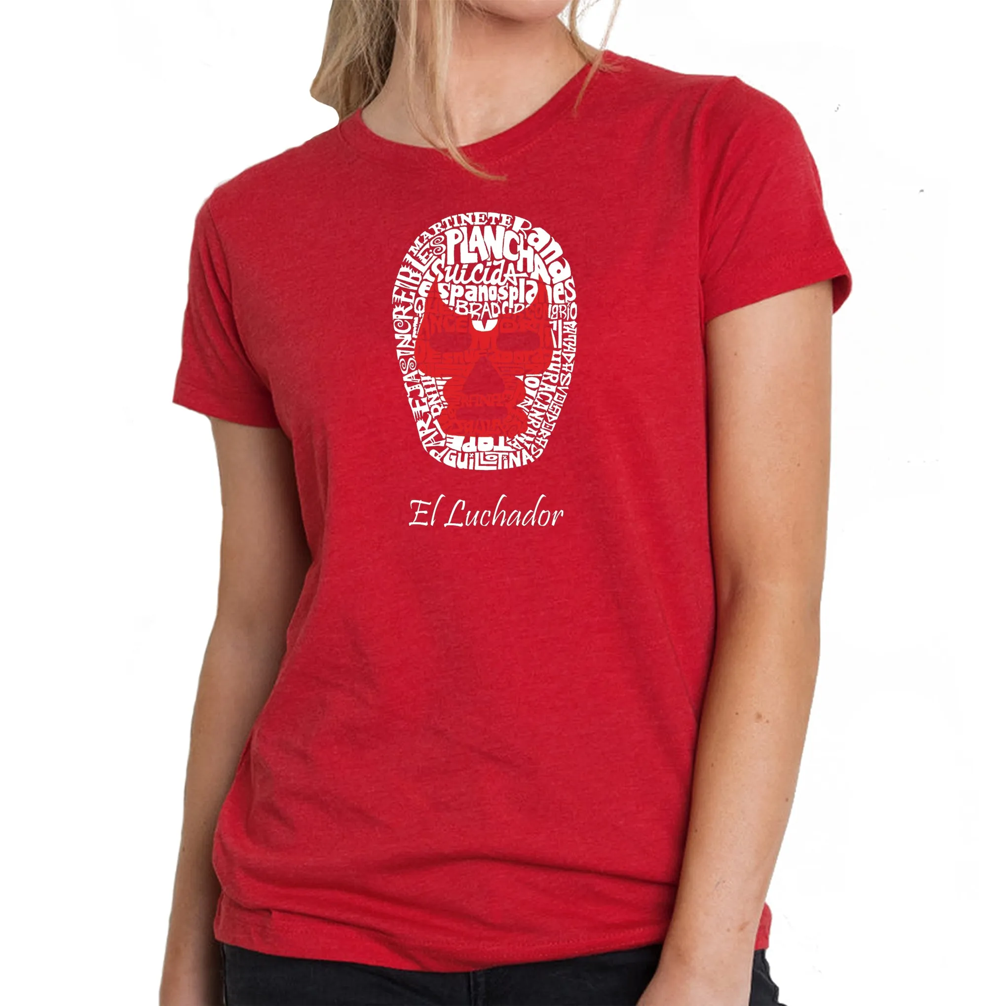 MEXICAN WRESTLING MASK - Women's Premium Blend Word Art T-Shirt sold by LA Pop Art product image thumbnail 4
