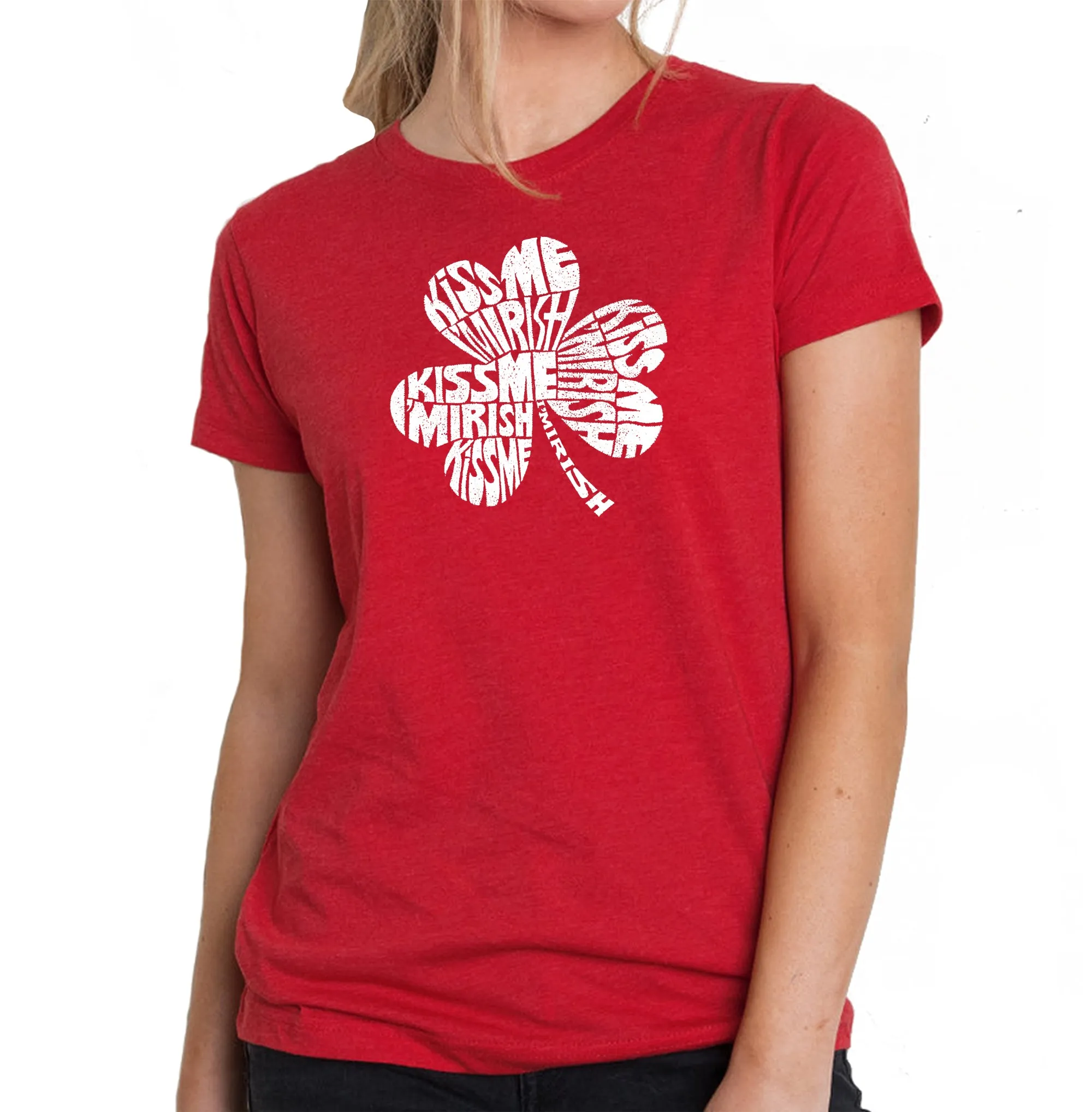 KISS ME I'M IRISH - Women's Premium Blend Word Art T-Shirt sold by LA Pop Art product image thumbnail 4