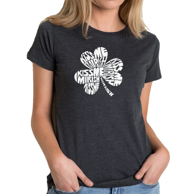 KISS ME I'M IRISH - Women's Premium Blend Word Art T-Shirt sold by LA Pop Art