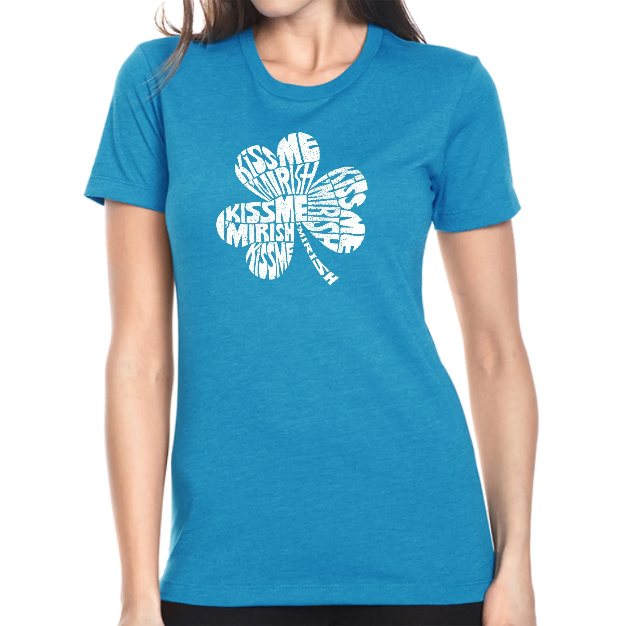 KISS ME I'M IRISH - Women's Premium Blend Word Art T-Shirt sold by LA Pop Art product image thumbnail 5
