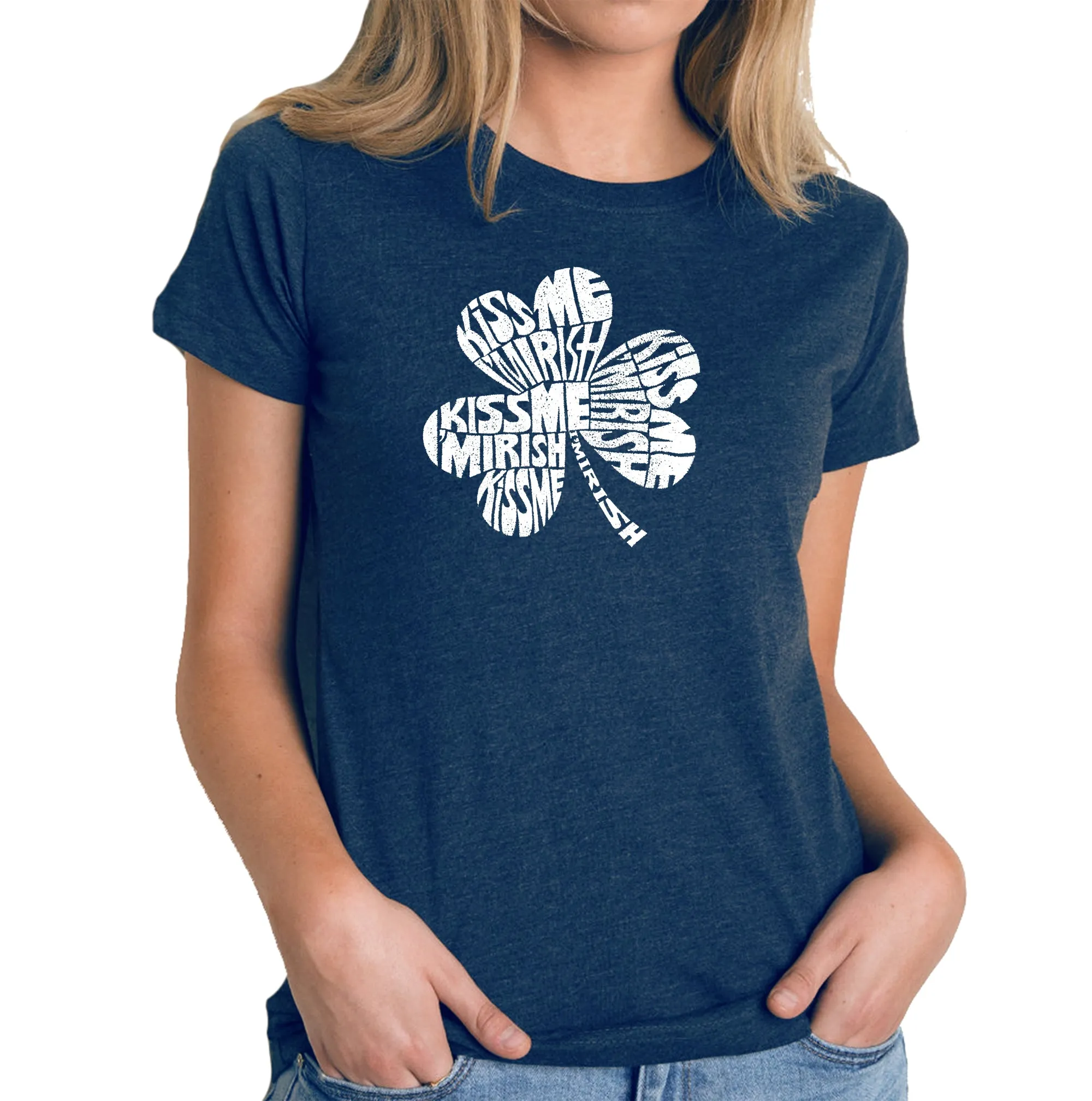 KISS ME I'M IRISH - Women's Premium Blend Word Art T-Shirt sold by LA Pop Art product image thumbnail 3