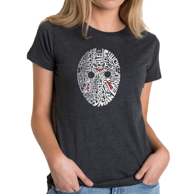 Slasher Movie Villians - Women's Premium Blend Word Art T-Shirt sold by LA Pop Art