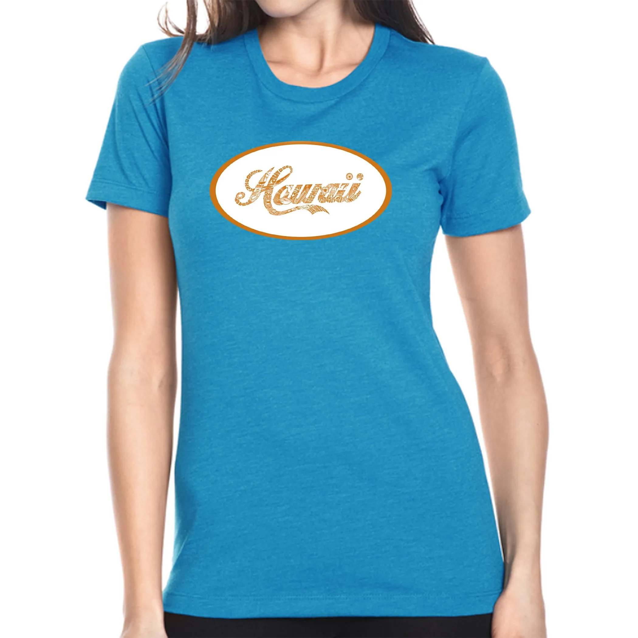 HAWAIIAN ISLAND NAMES & IMAGERY - Women's Premium Blend Word Art T-Shirt sold by LA Pop Art product image thumbnail 5