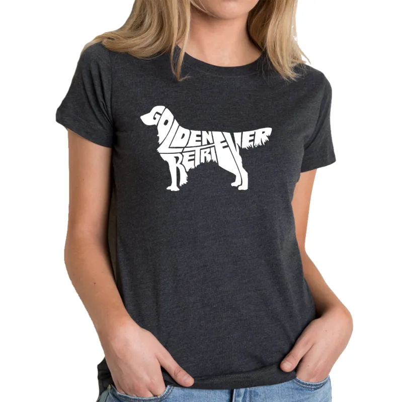 Golden Retreiver - Women's Premium Blend Word Art T-Shirt sold by LA Pop Art