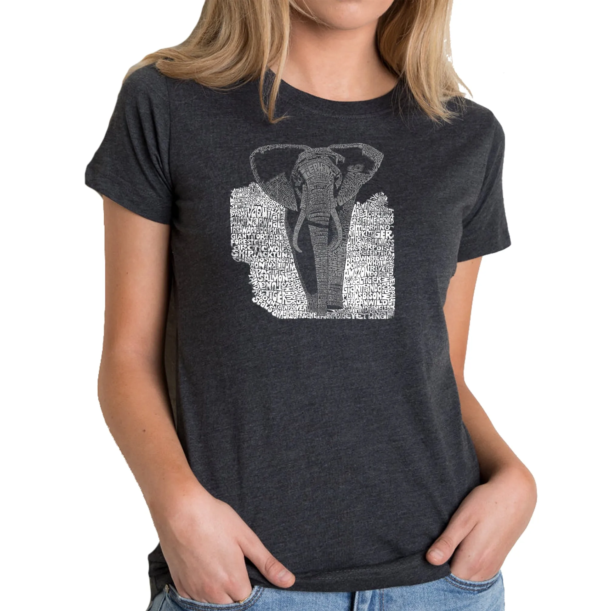 ELEPHANT - Women's Premium Blend Word Art T-Shirt sold by LA Pop Art