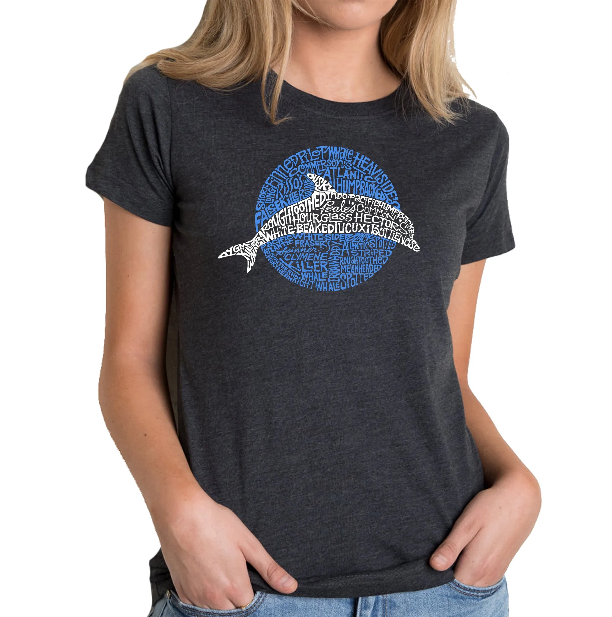 Species of Dolphin - Women's Premium Blend Word Art T-Shirt sold by LA Pop Art