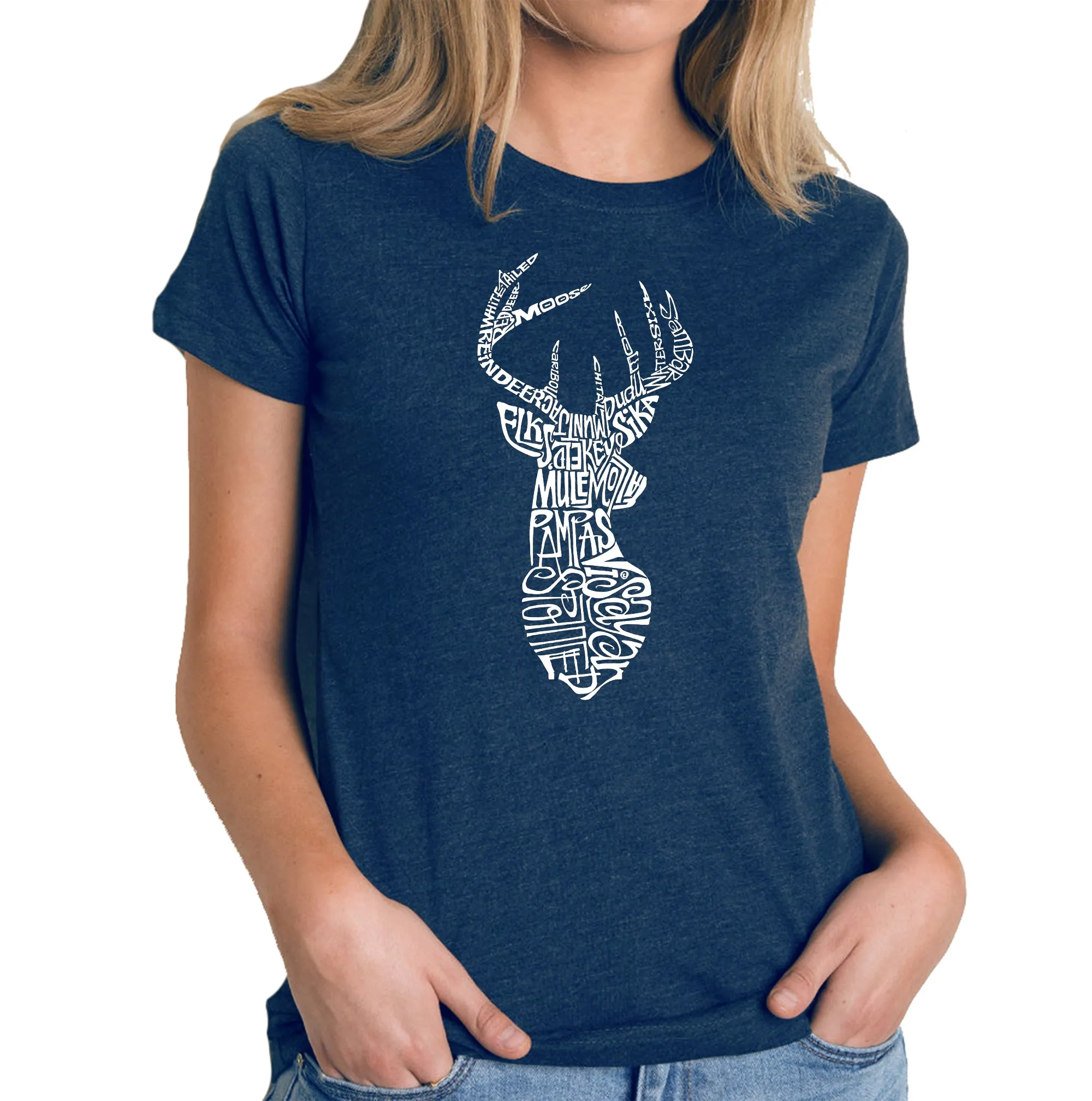 Types of Deer - Women's Premium Blend Word Art T-Shirt sold by LA Pop Art product image thumbnail 3