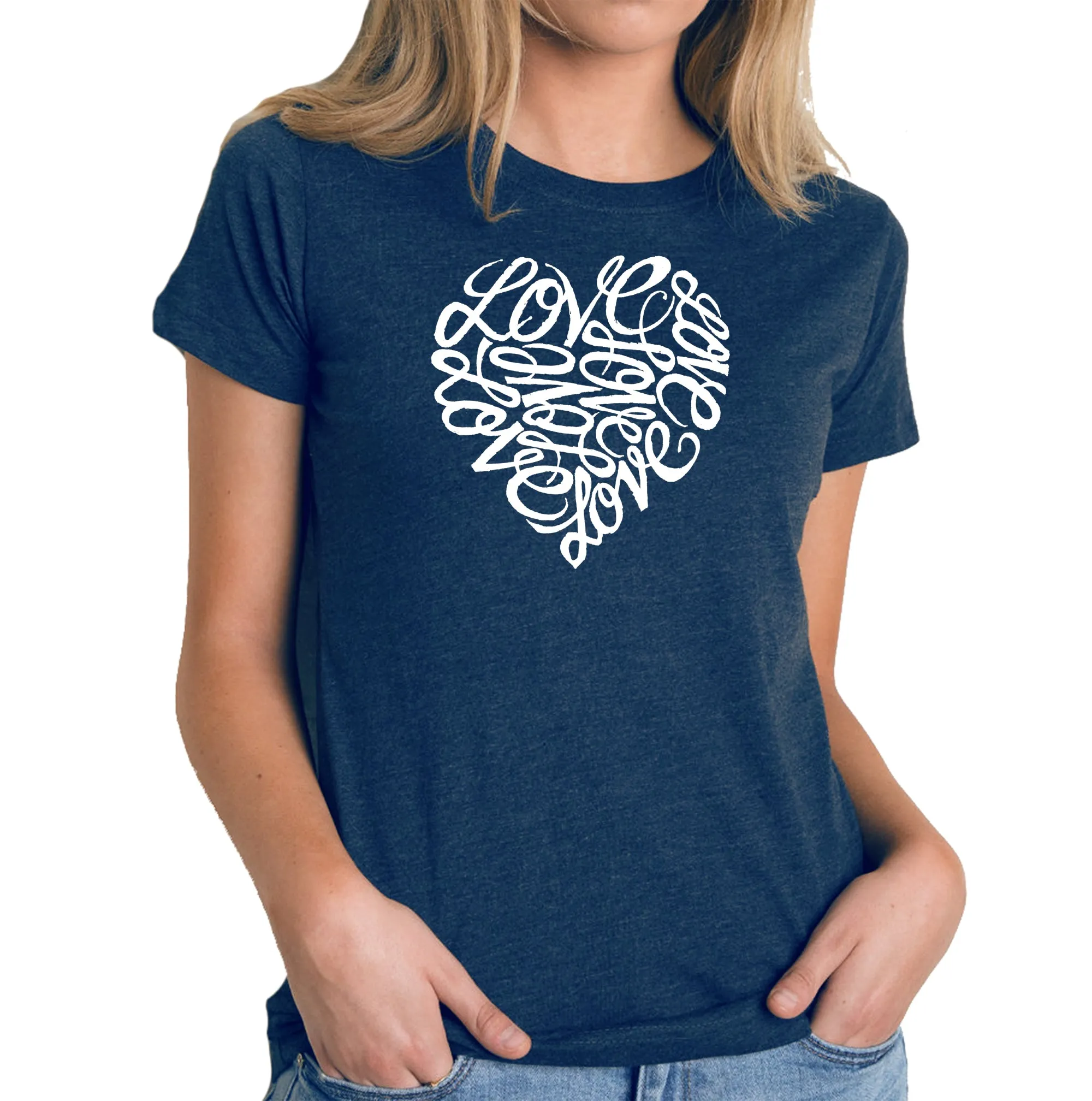LOVE - Women's Premium Blend Word Art T-Shirt sold by LA Pop Art product image thumbnail 3