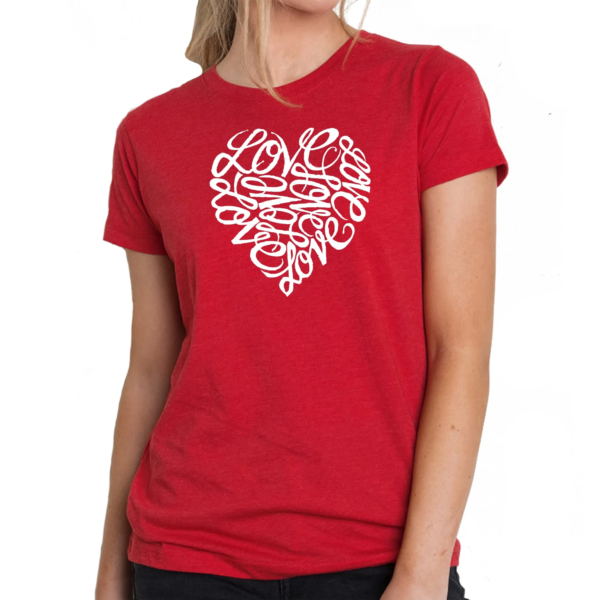 LOVE - Women's Premium Blend Word Art T-Shirt sold by LA Pop Art product image thumbnail 4