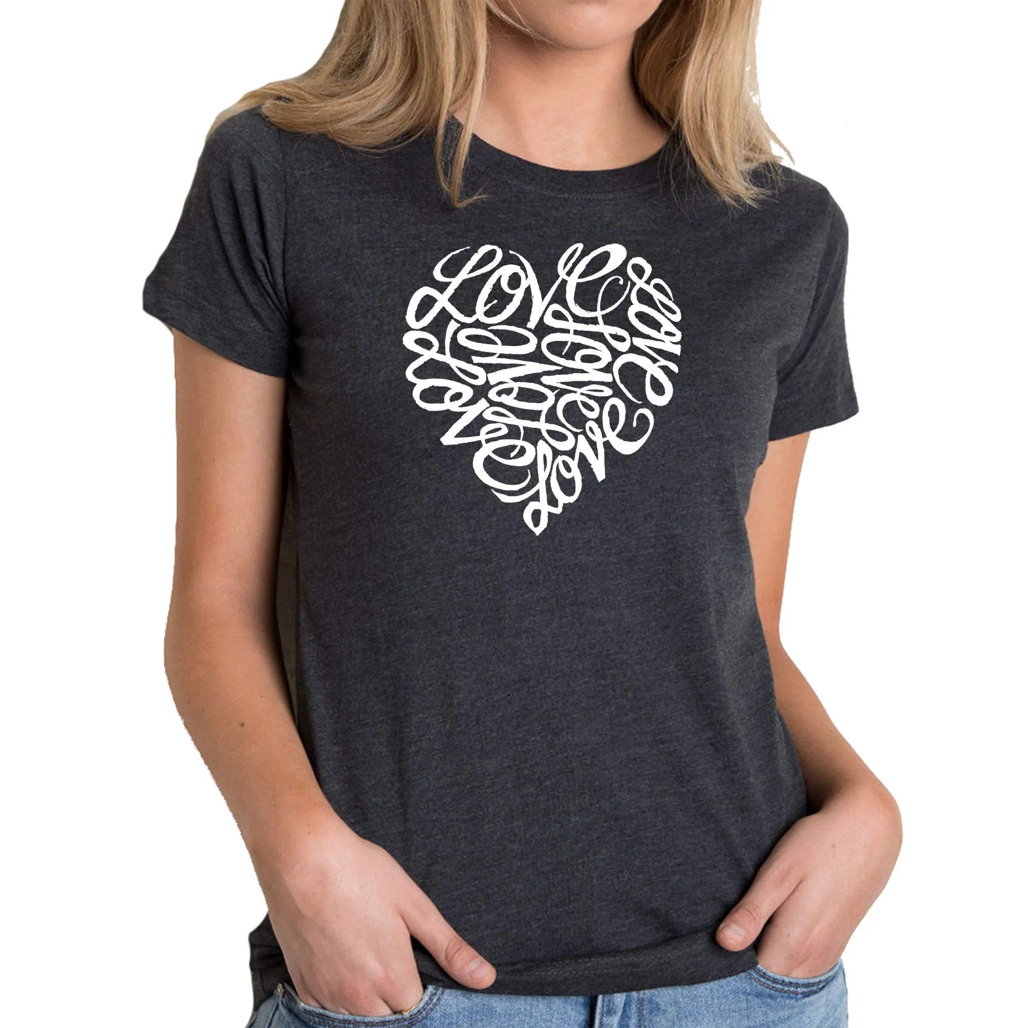 LOVE - Women's Premium Blend Word Art T-Shirt sold by LA Pop Art