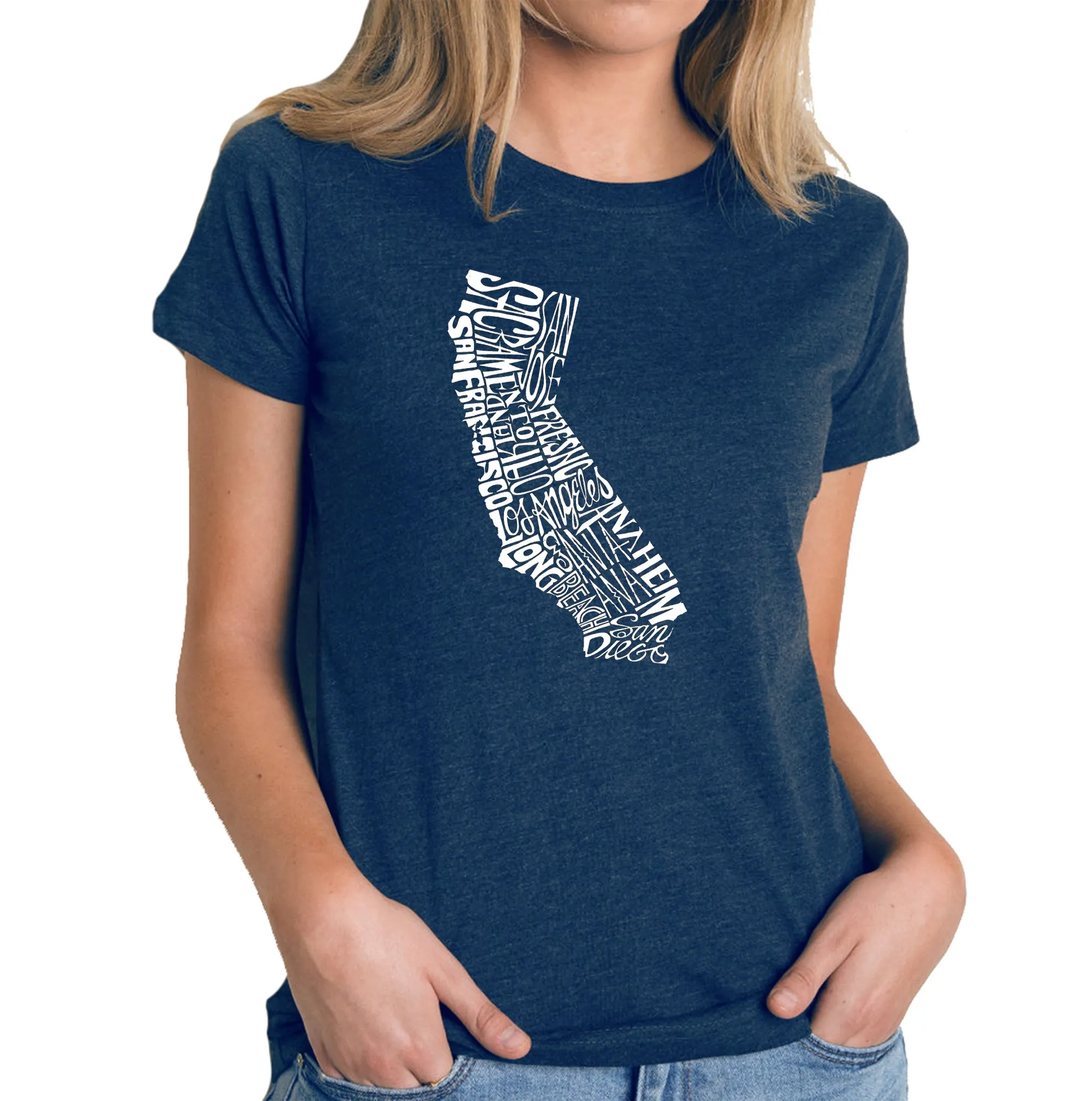 California State - Women's Premium Blend Word Art T-Shirt sold by LA Pop Art product image thumbnail 3