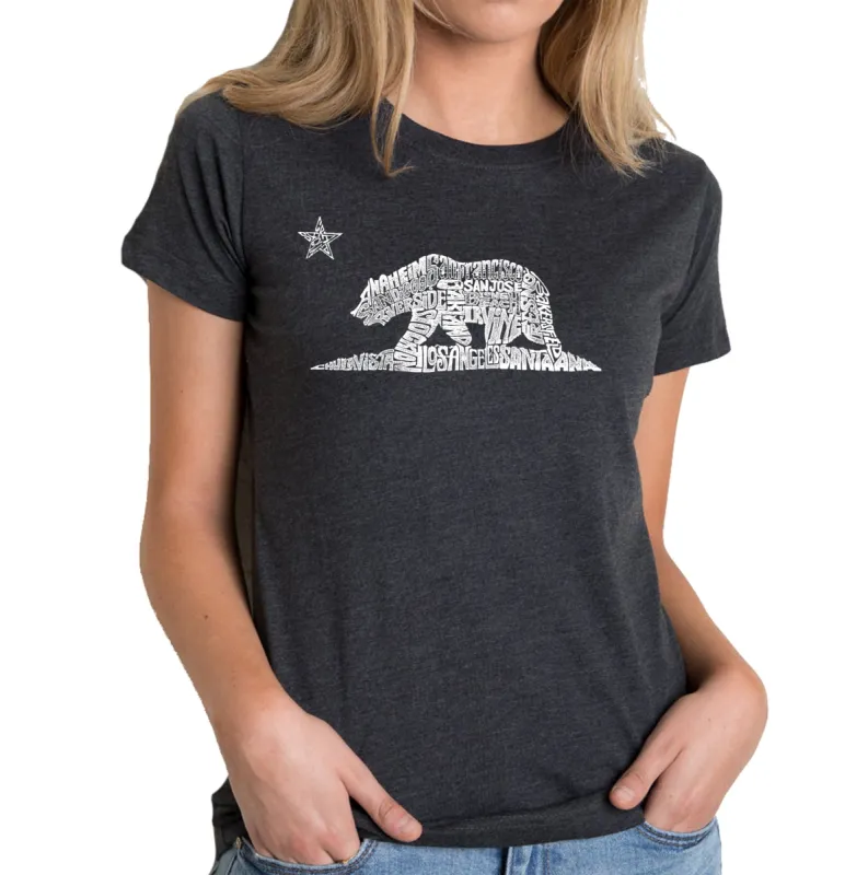 California Bear - Women's Premium Blend Word Art T-Shirt sold by LA Pop Art