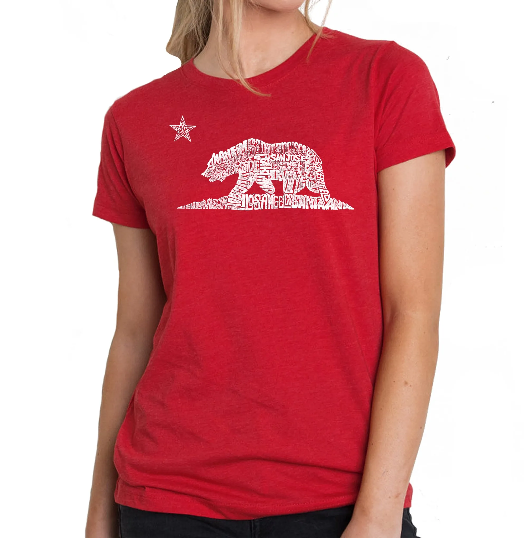 California Bear - Women's Premium Blend Word Art T-Shirt sold by LA Pop Art product image thumbnail 4